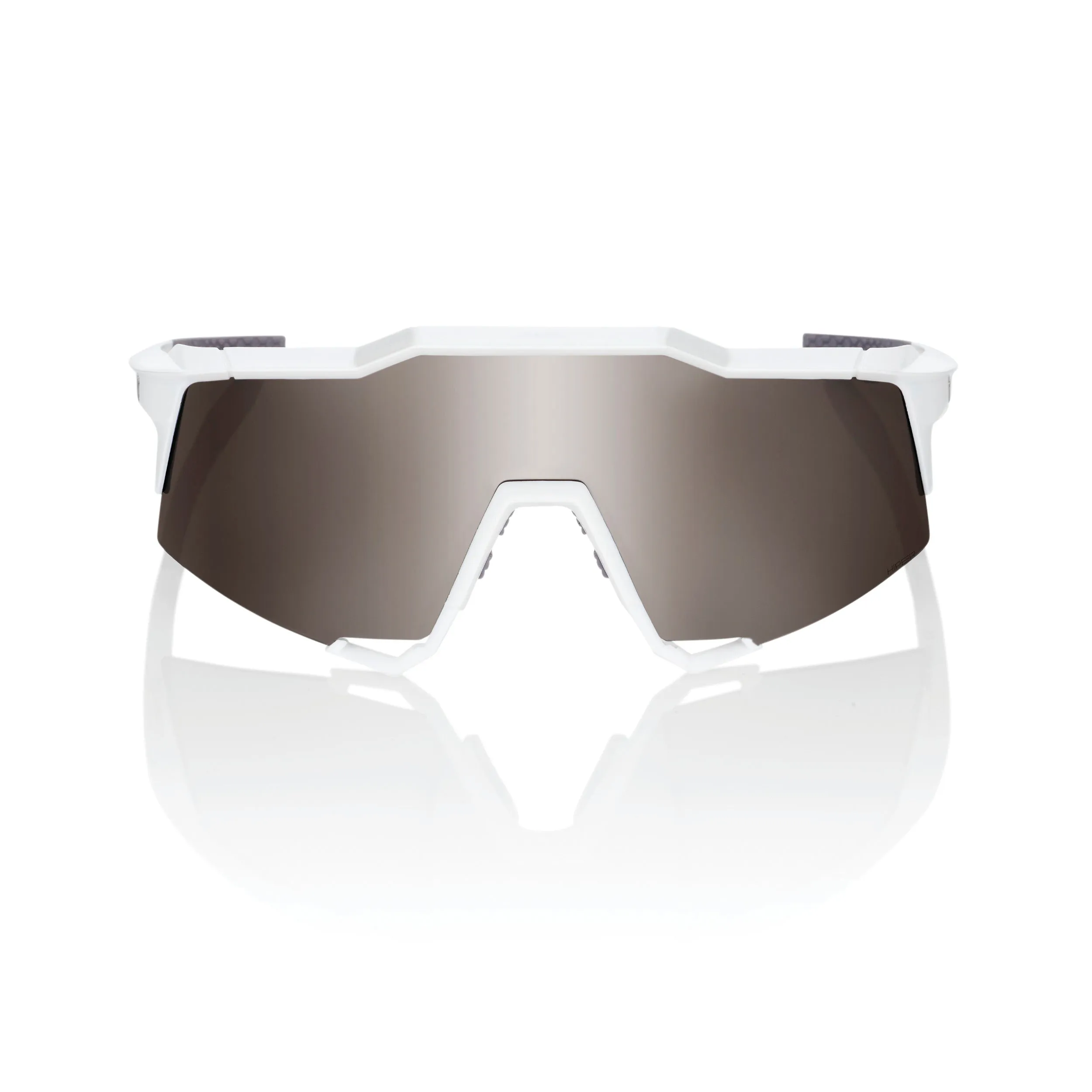 100% SPEEDCRAFT Sport Performance Sunglasses, Matte White, Silver