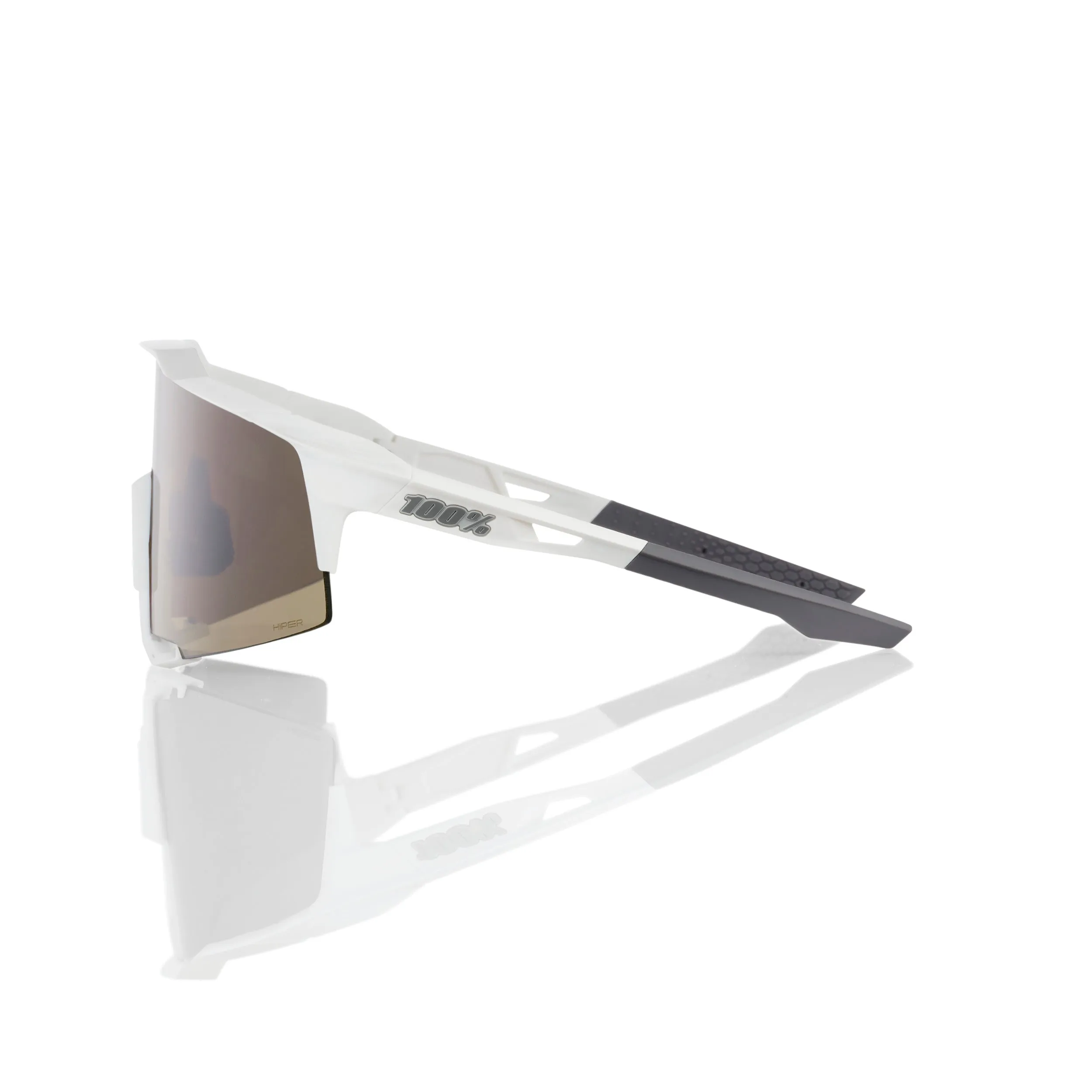 100% SPEEDCRAFT Sport Performance Sunglasses, Matte White, Silver