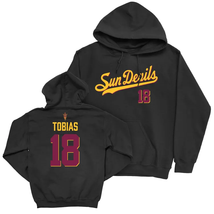 Arizona State Baseball Black Script Hoodie - Jacob Tobias