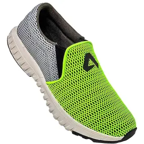 Avant Men's Dual Mesh Slip On Sports Shoes - Parrot Green/Grey