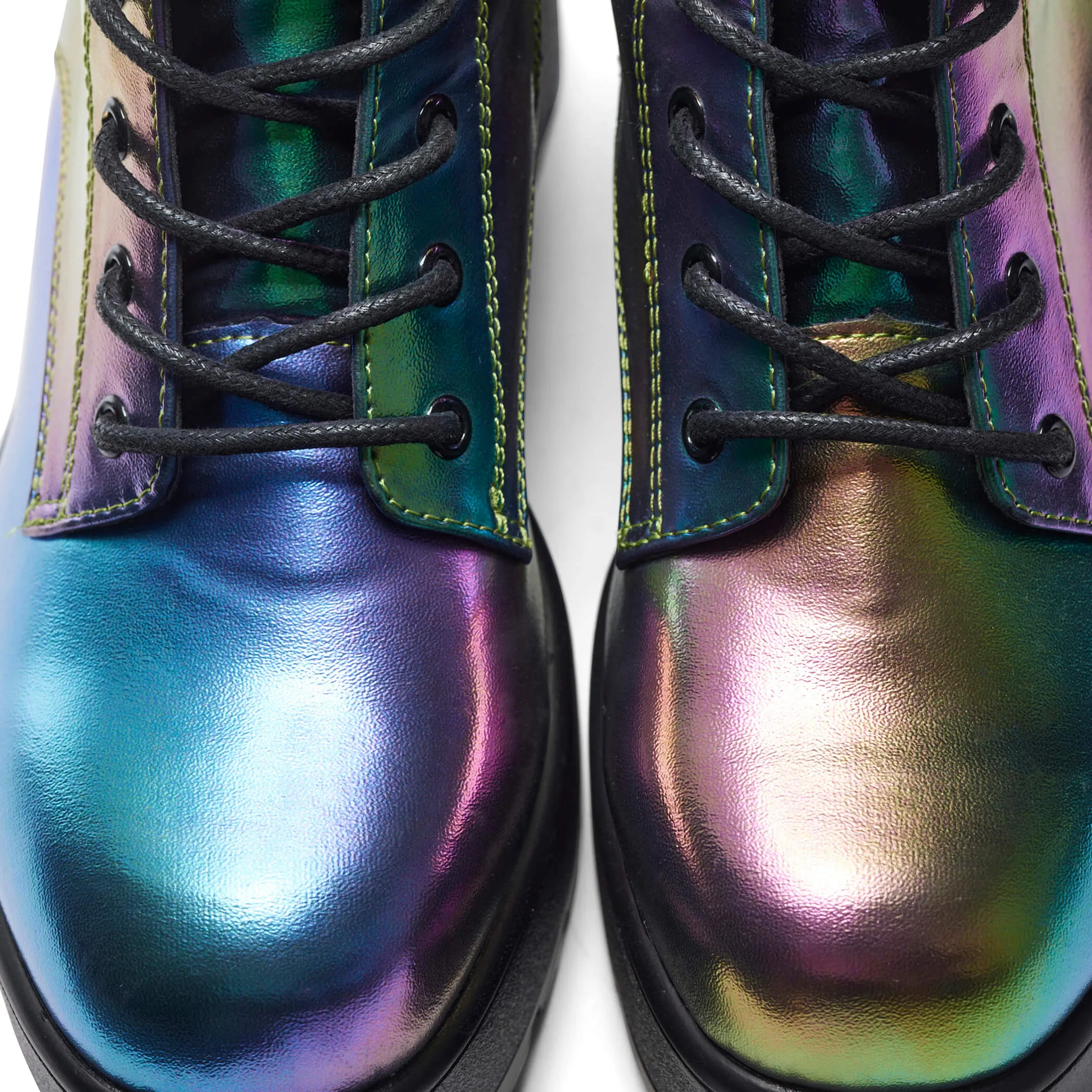 Bismuth Platform Military Boots - Rainbow