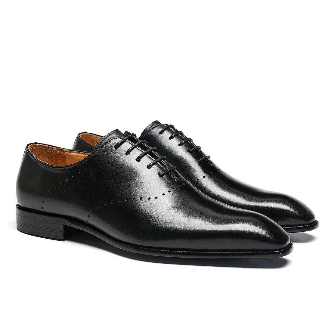 Black calf leather Oxford shoes