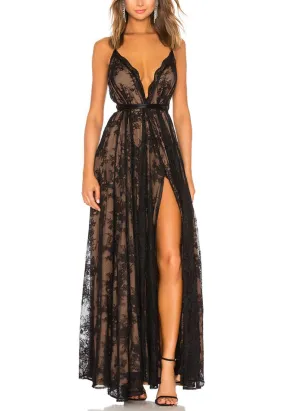 Black Paris Multiway Lace Plunging Gown