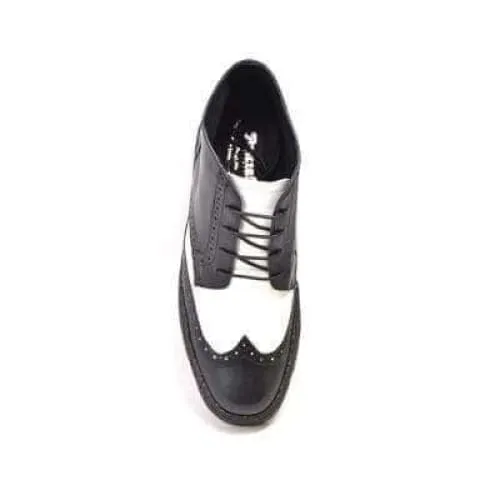 British Walkers Wingtip Two Tone Men's Black and White Leather