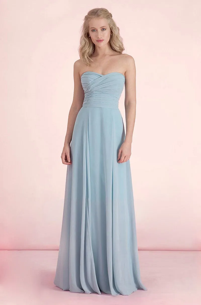 Candy Color Ruffles Chiffon A-Line Lace Up  Sleeveless Bridesmaid Dresses