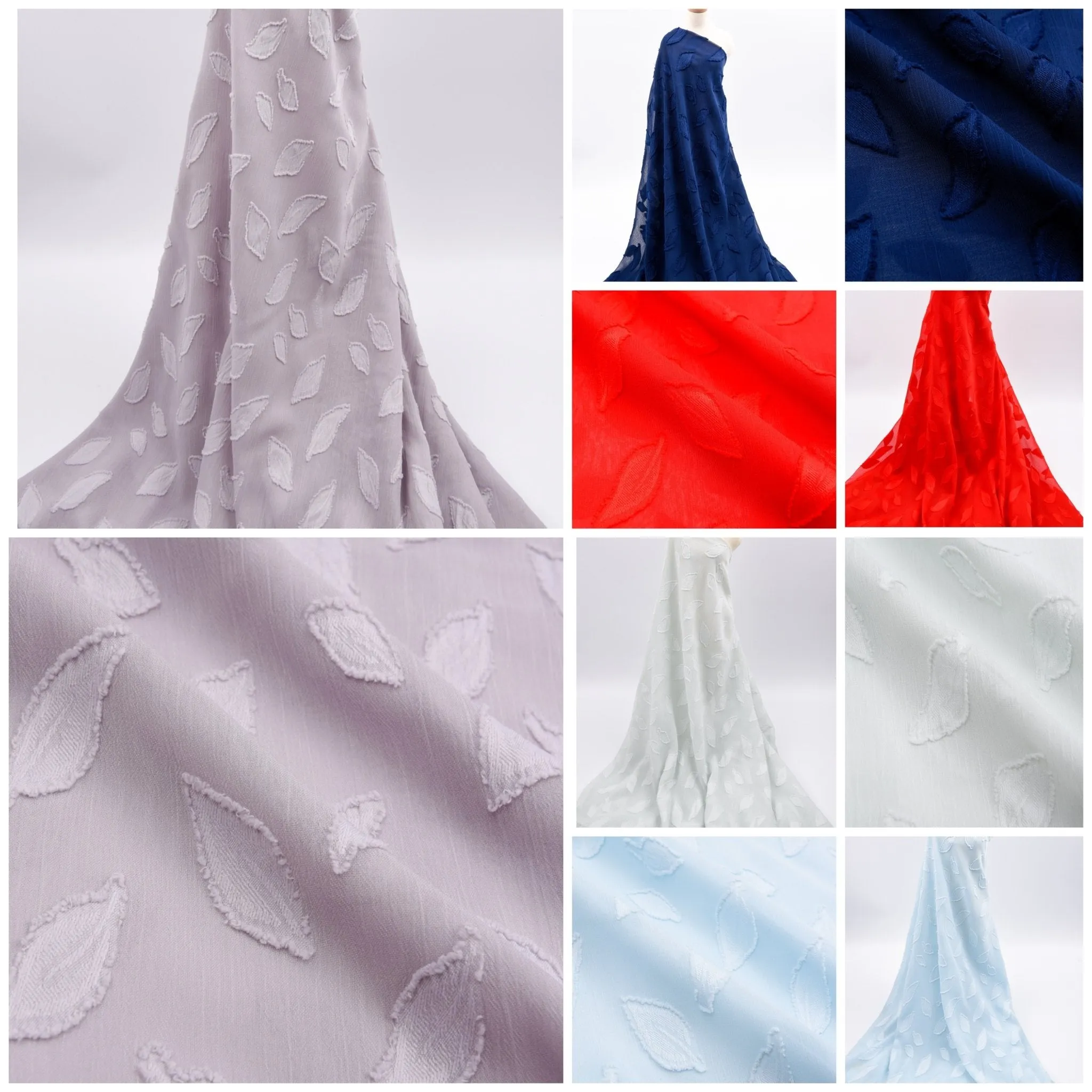 Chiffon Jacquard Yoryu Fabric, Crinkled Chiffon with Jacquard