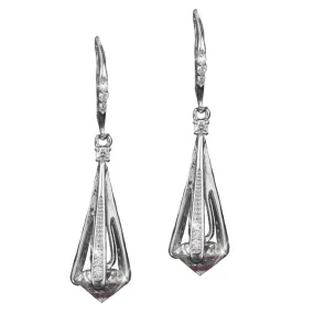 Cylinda Rhodium Earrings