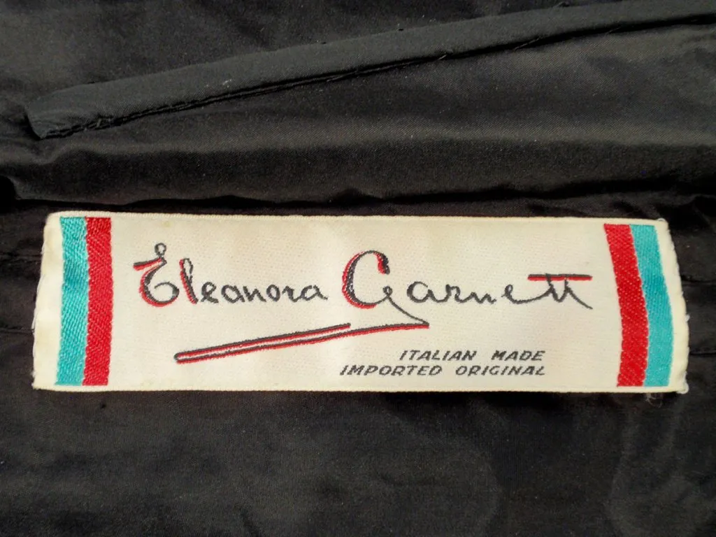 ELEANORA GARNETT Black Shirred Chiffon Evening Gown