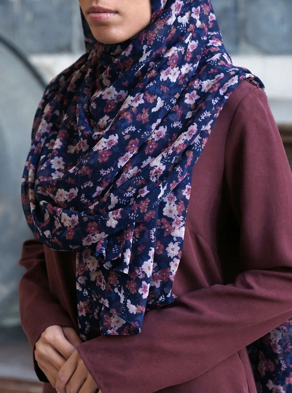 Evening Flowers Chiffon Hijab