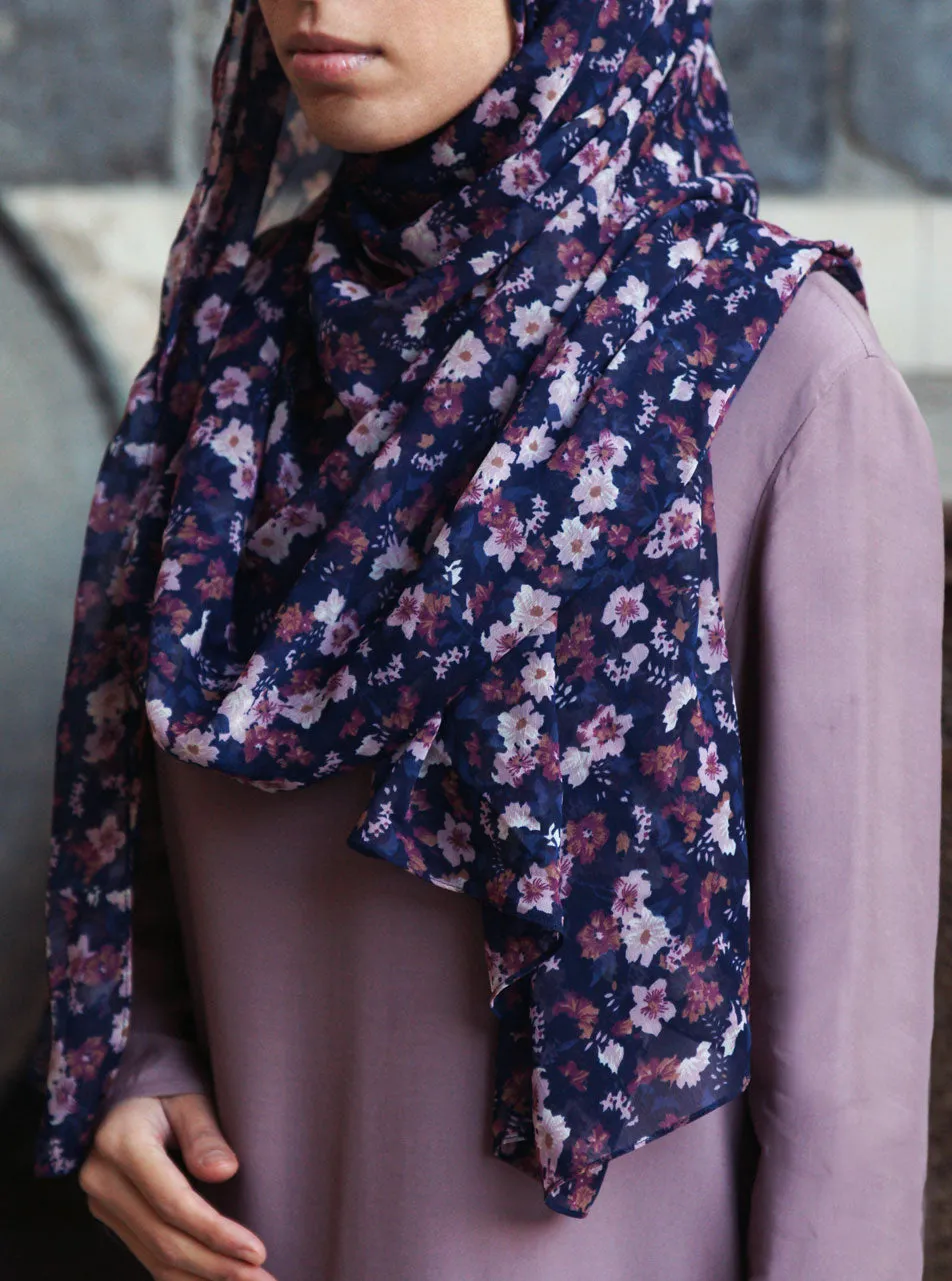 Evening Flowers Chiffon Hijab