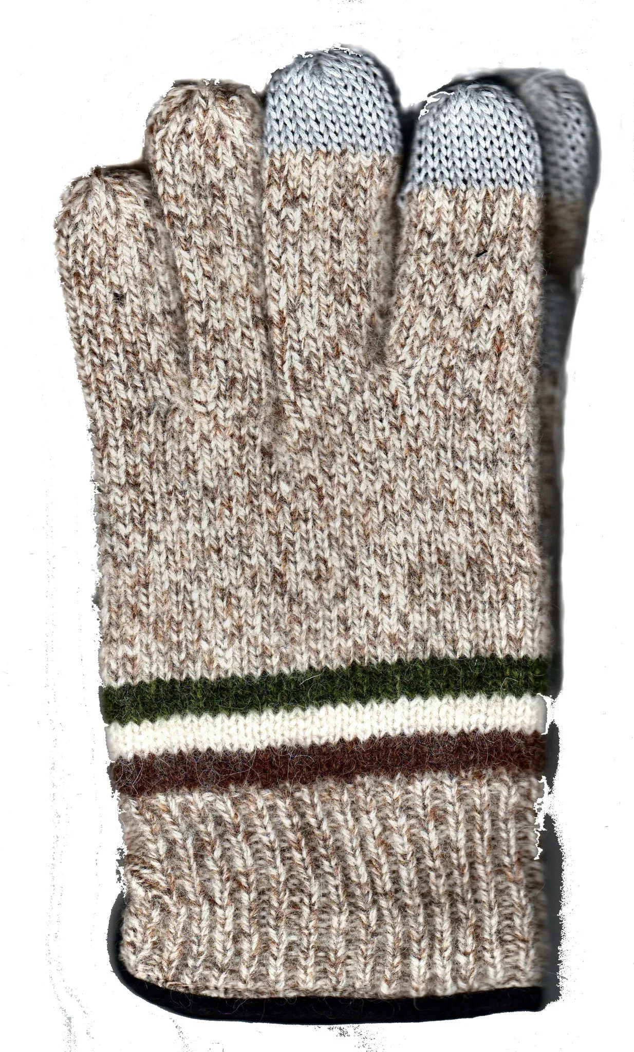 Lauer Mens Raggwool Touch Sensor with Suede Band Glove