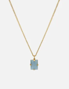 Lennox Blue Agate Necklace, Gold Vermeil