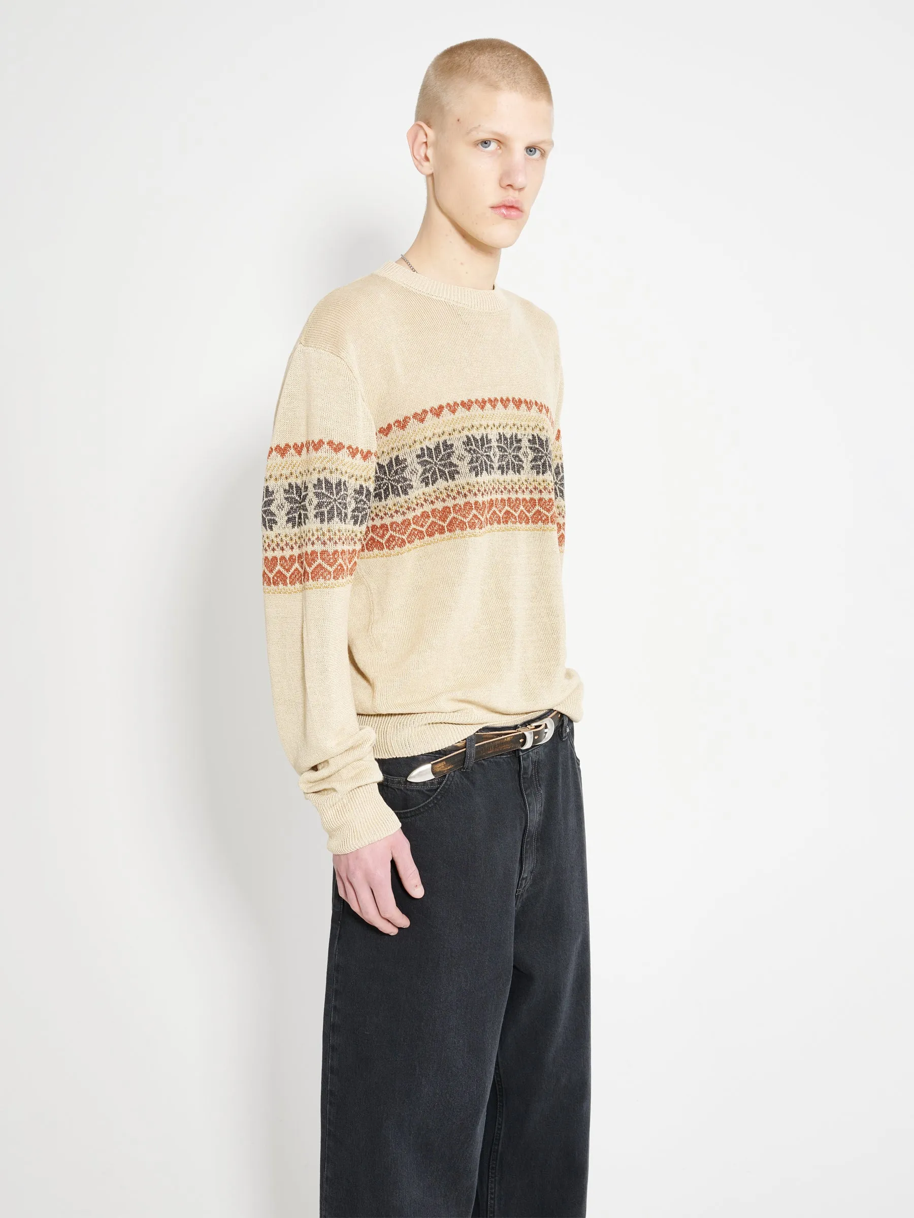 Our Legacy Base Roundneck Snow Fairisle Hemp