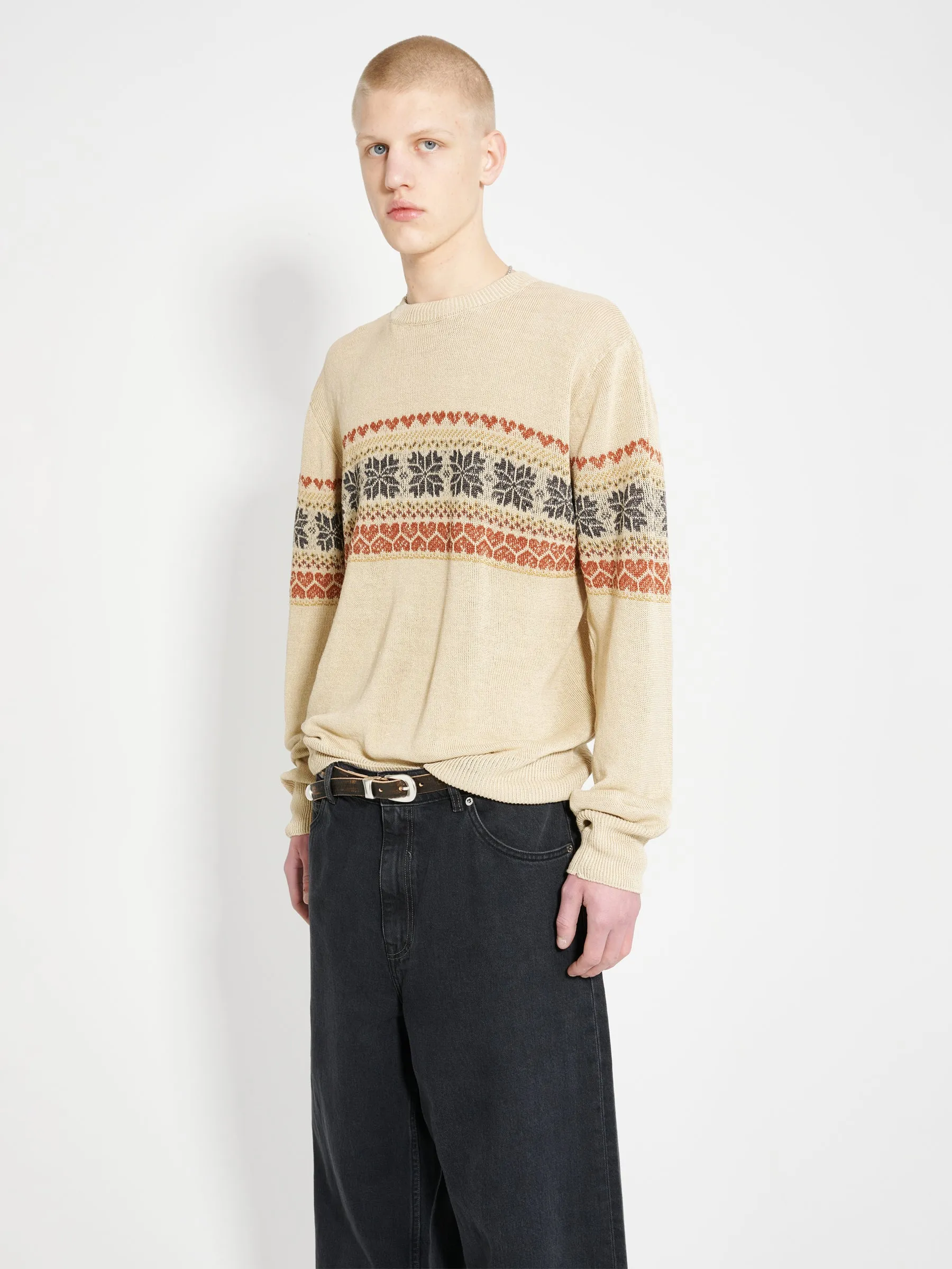 Our Legacy Base Roundneck Snow Fairisle Hemp