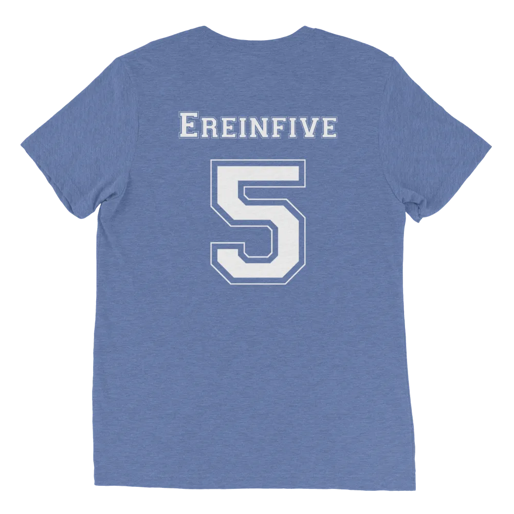 Pop Culture Is My Sport with Ereinfive #5 Jersey on back Short Sleeve Tshirt by Be There in Five