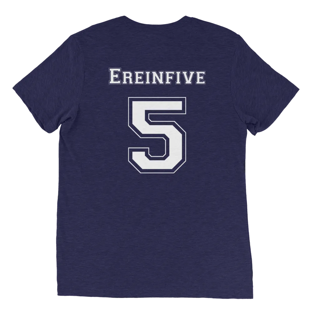 Pop Culture Is My Sport with Ereinfive #5 Jersey on back Short Sleeve Tshirt by Be There in Five