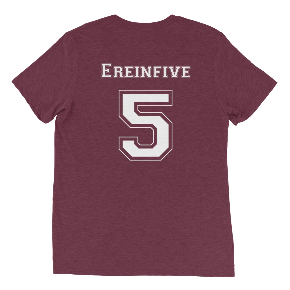 Pop Culture Is My Sport with Ereinfive #5 Jersey on back Short Sleeve Tshirt by Be There in Five