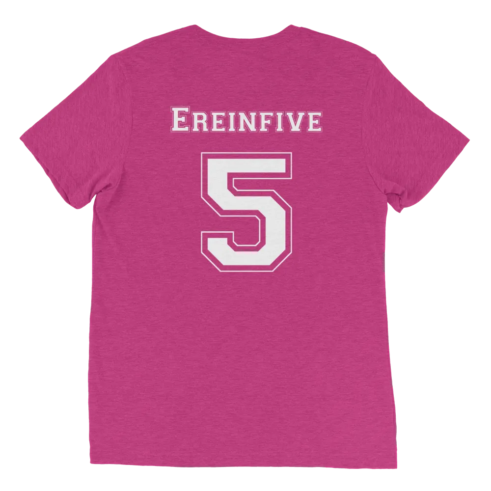 Pop Culture Is My Sport with Ereinfive #5 Jersey on back Short Sleeve Tshirt by Be There in Five