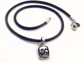 Rubber Cord Choker with Flat Skull