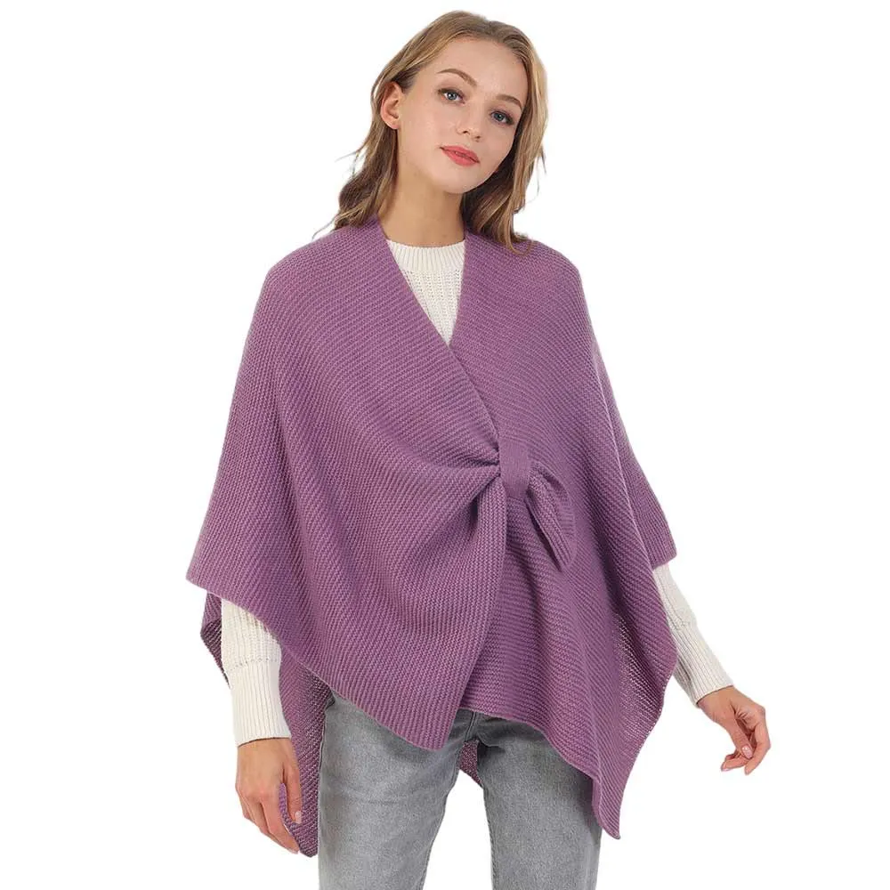 Solid Knitted Basic Cape