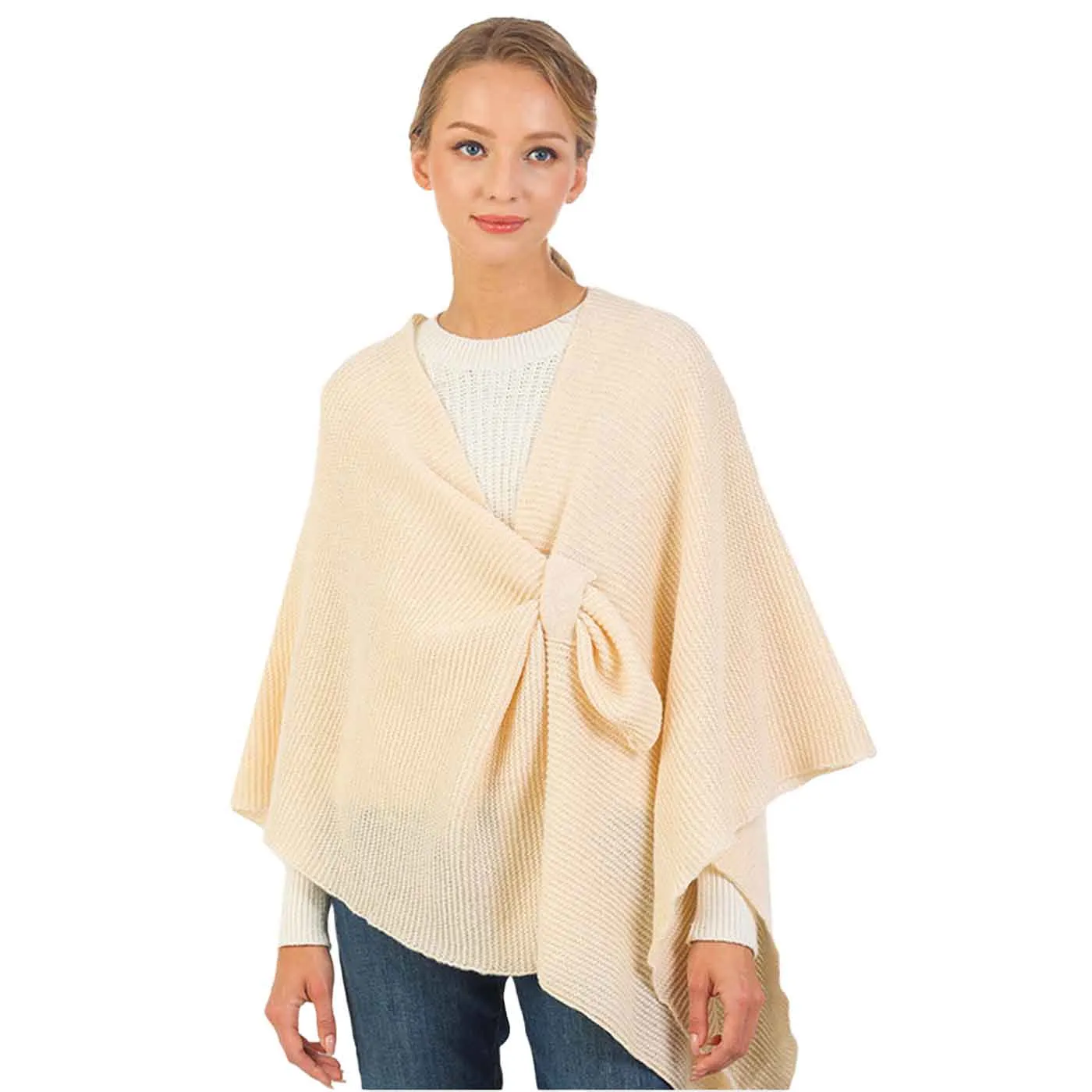 Solid Knitted Basic Cape