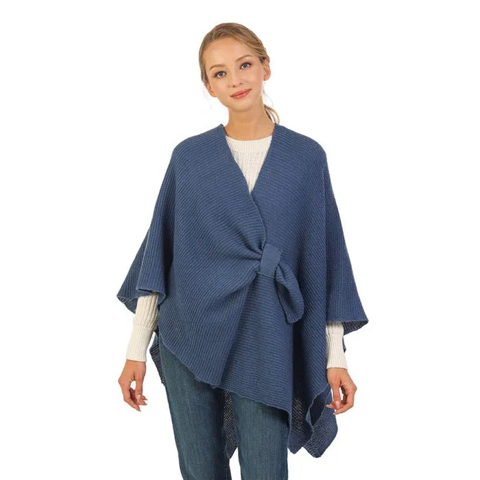 Solid Knitted Basic Cape