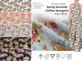 Spring Serenade Chiffon Georgette Digital Print Fabric - #258