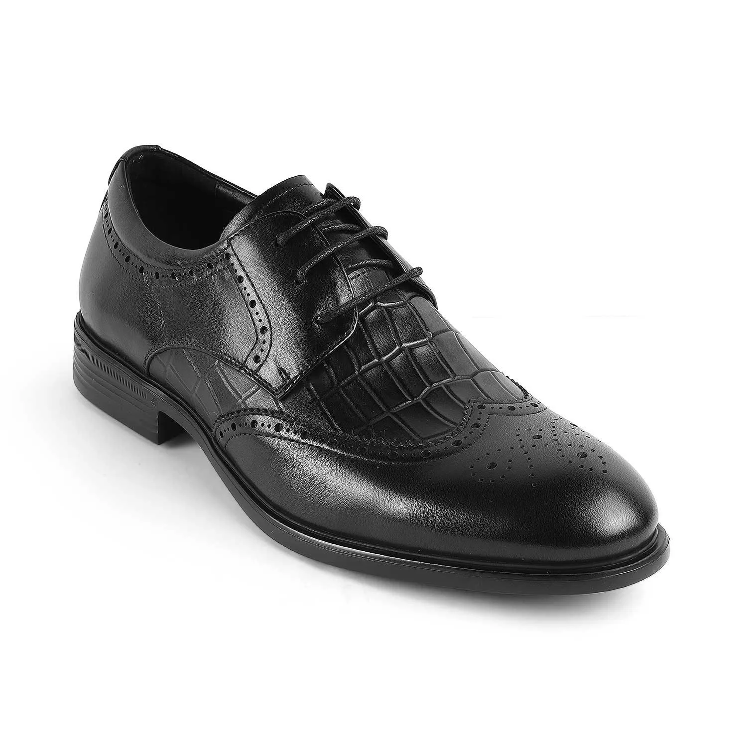 Tresmode Cent Black Men's Oxford Brogue Lace Ups