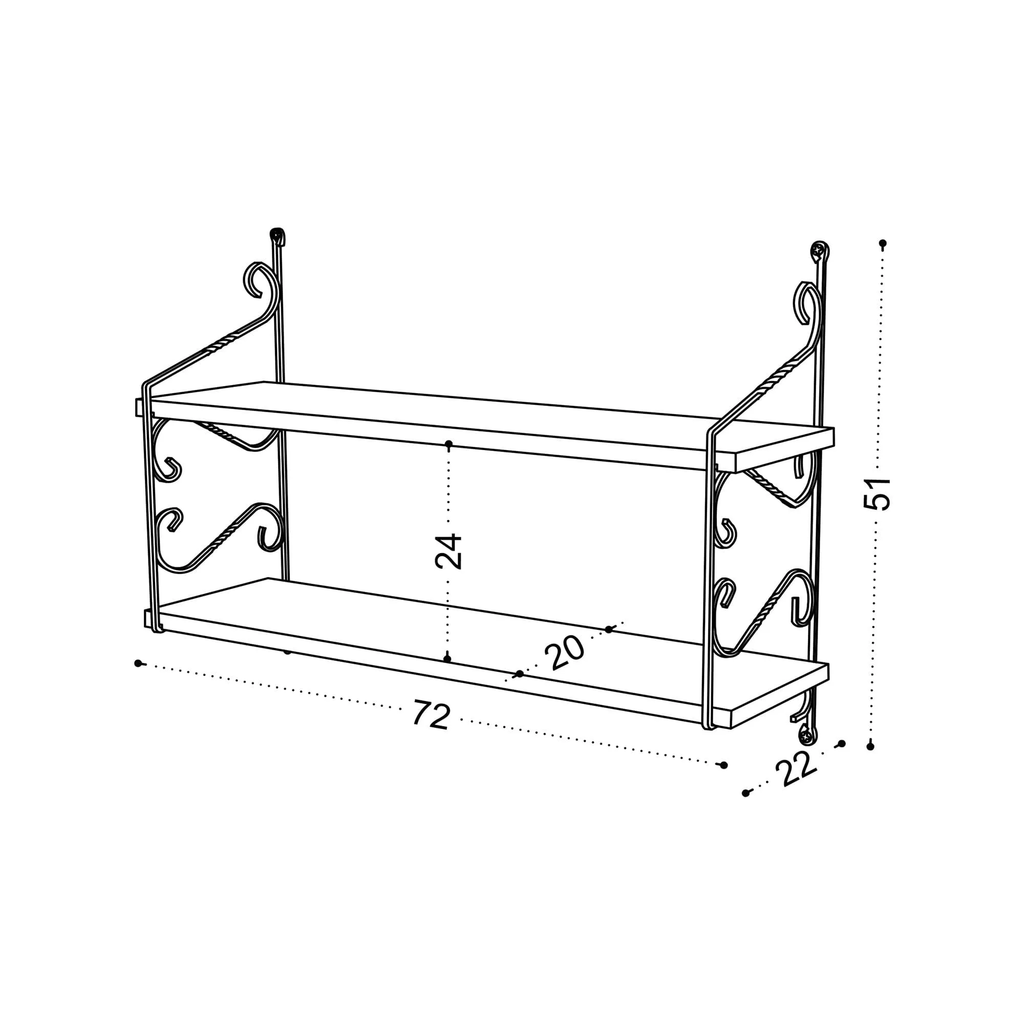 Wall Shelf Seramoni 2'li - White