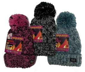 Winter-Hats Ladies Polar Extreme Lined Diamond Pom Hat