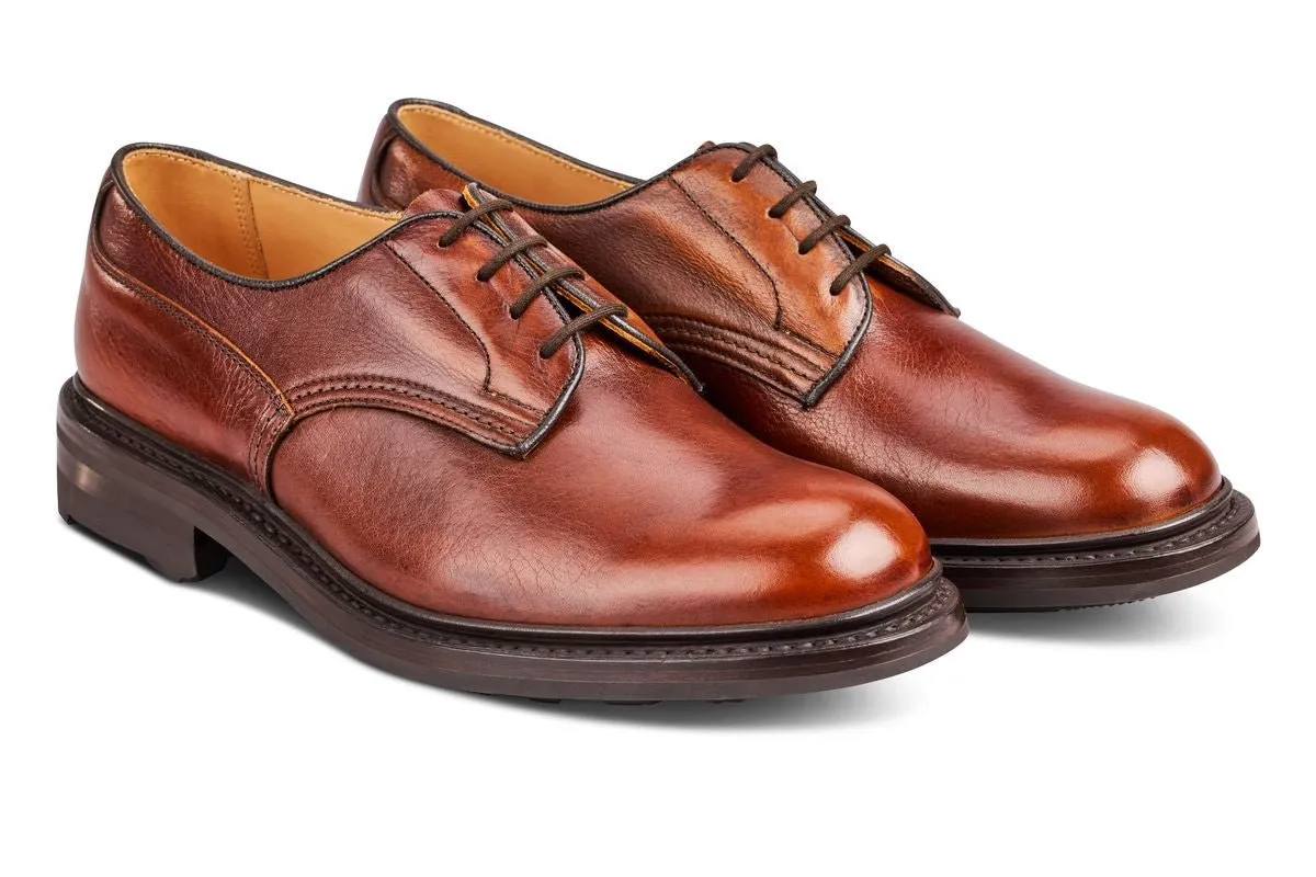 Woodstock Plain Derby Country Shoe - Caramel Kudu