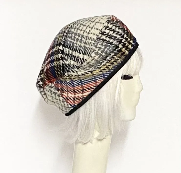 Wool Plaid Beret